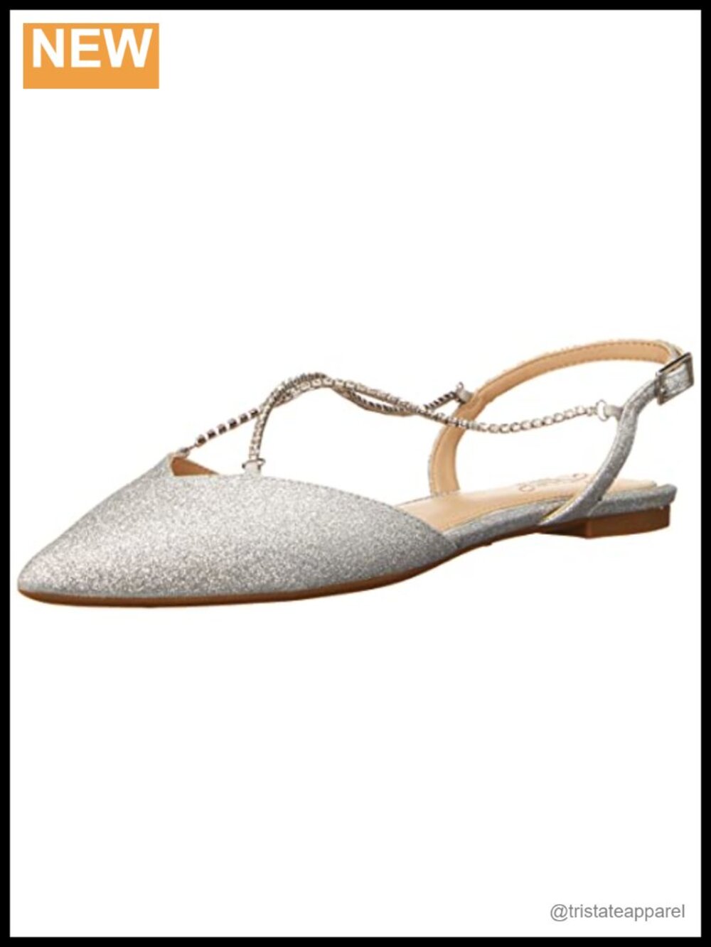 Ballet Flats Glitter Slingback Buckle Comfort Dance Party